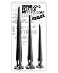 3-teiliges Analplug-Set „Super Long Flexible Butt Plug Set“, verschiedene Extra-Längen und Gewichte